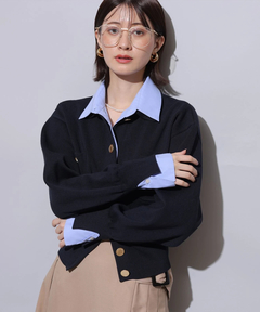 Arpege story(アルページュストーリー) |シャツドッキング襟付きカーデ