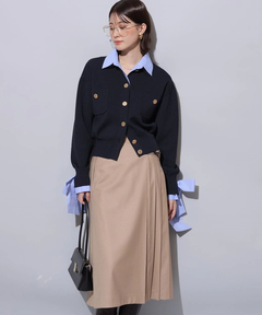 Arpege story(アルページュストーリー) |シャツドッキング襟付きカーデ