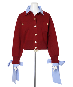 Arpege story(アルページュストーリー) |シャツドッキング襟付きカーデ