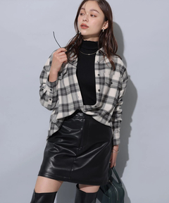 Arpege story(アルページュストーリー) |フェイクレザーミニスカート