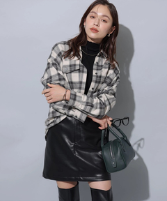 Arpege story(アルページュストーリー) |フェイクレザーミニスカート