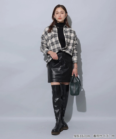 Arpege story(アルページュストーリー) |フェイクレザーミニスカート