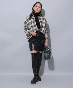 Arpege story(アルページュストーリー) |フェイクレザーミニスカート