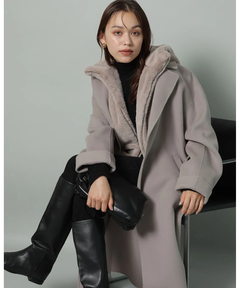 Arpege story フードファーコート チャコールグレー Sサイズ♡♡ Arpege story フードファーコート チャコールグレー Sサイズ♡♡