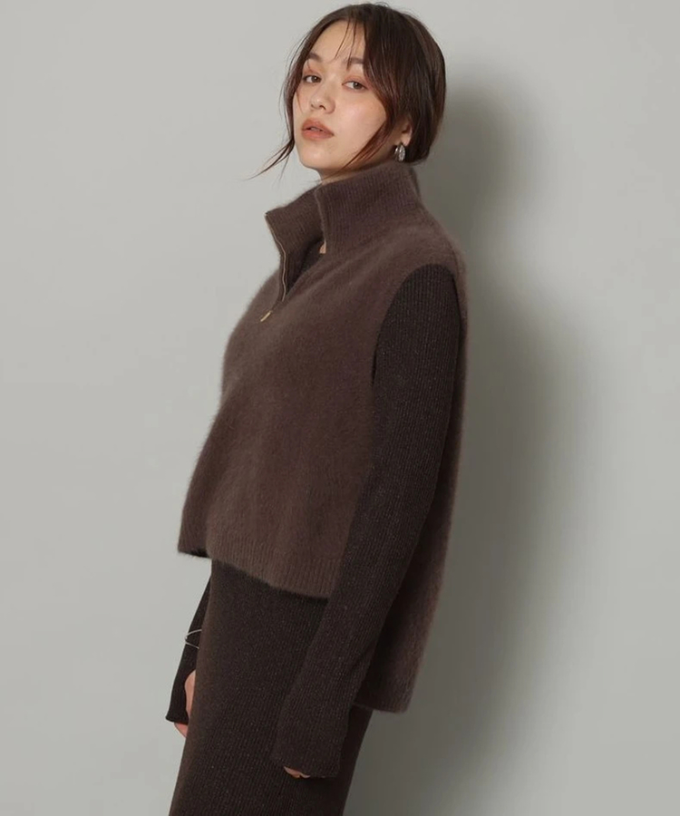 ハーフジップFURベスト | ニット | Arpege story（アルページュ