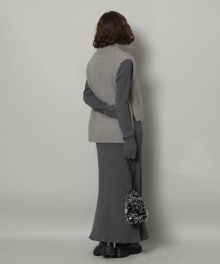 新品　arpege story ファージップベスト　チャコールグレー ファージップベスト新品アルページュストーリー完売‼️ Arpege story