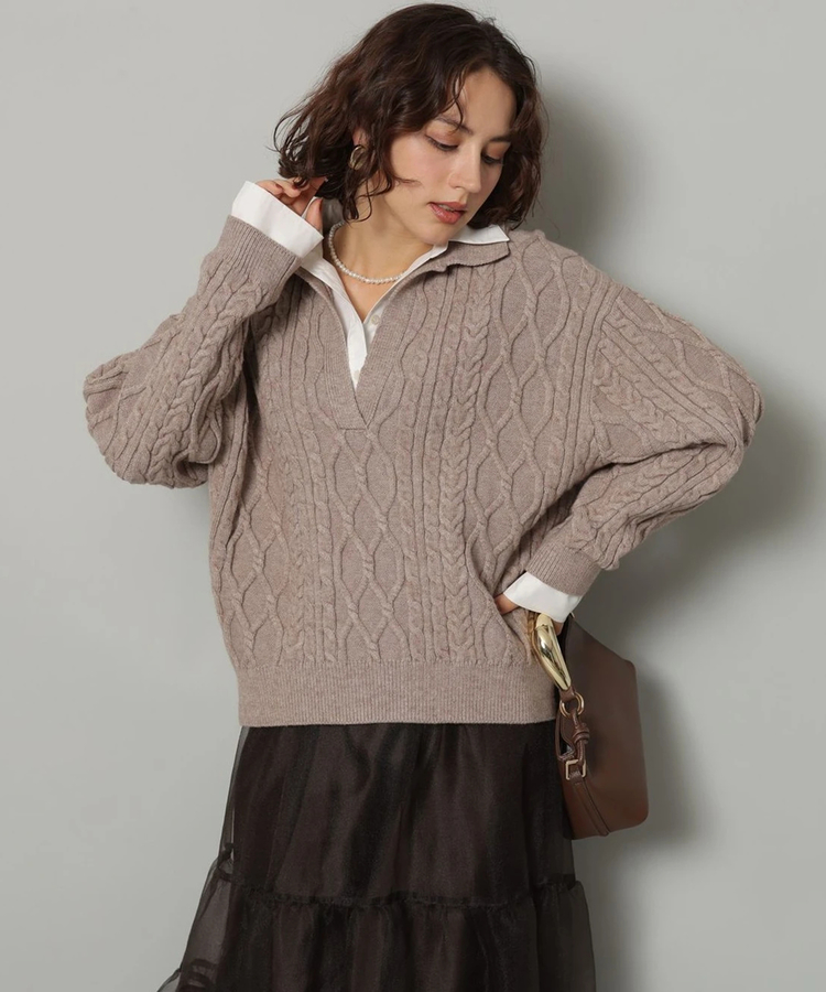 Arpege story(アルページュストーリー) |シャツドッキングケーブルニット