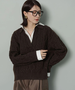 Arpege story(アルページュストーリー) |シャツドッキングケーブルニット