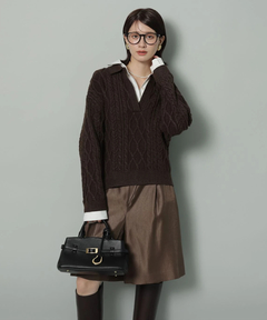 Arpege story(アルページュストーリー) |シャツドッキングケーブルニット