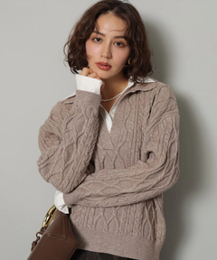 Arpege story(アルページュストーリー) |シャツドッキングケーブルニット