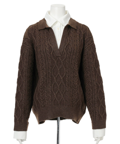 Arpege story(アルページュストーリー) |シャツドッキングケーブルニット