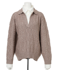 Arpege story(アルページュストーリー) |シャツドッキングケーブルニット