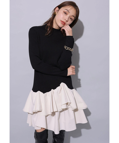 アプワイザーリッシェ〈CLATHASコラボ〉ボウタイプリーツミニワンピース CLATHASコラボ〉ボウタイプリーツミニワンピース | ワンピース