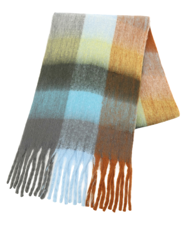 カラフルチェックビックフリンジストール | ストール・マフラー・ティ