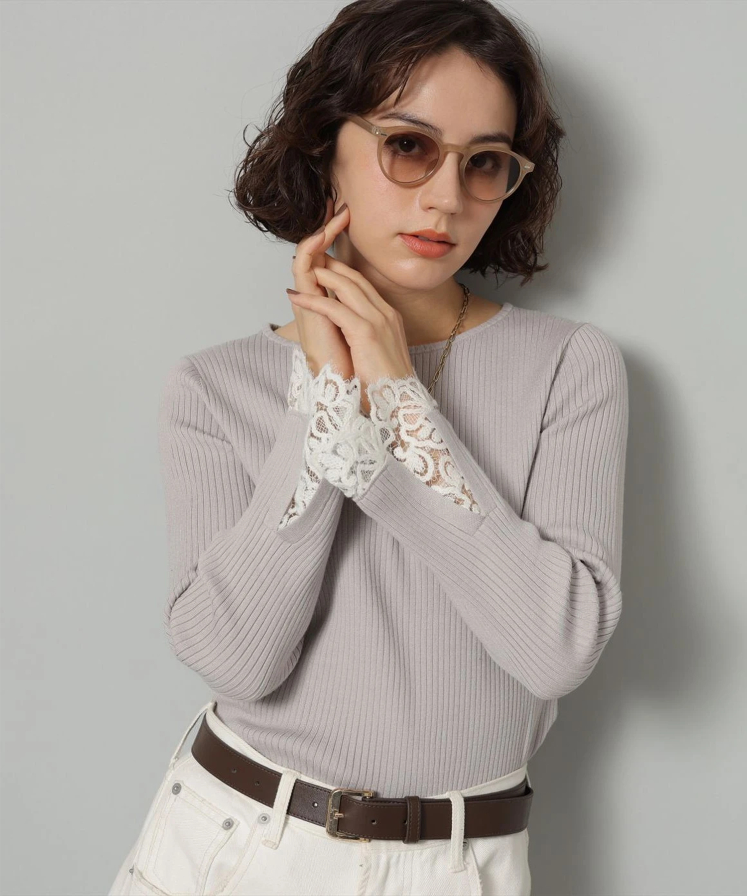 袖口レースプルオーバー | ニット | Arpege story（アルページュ