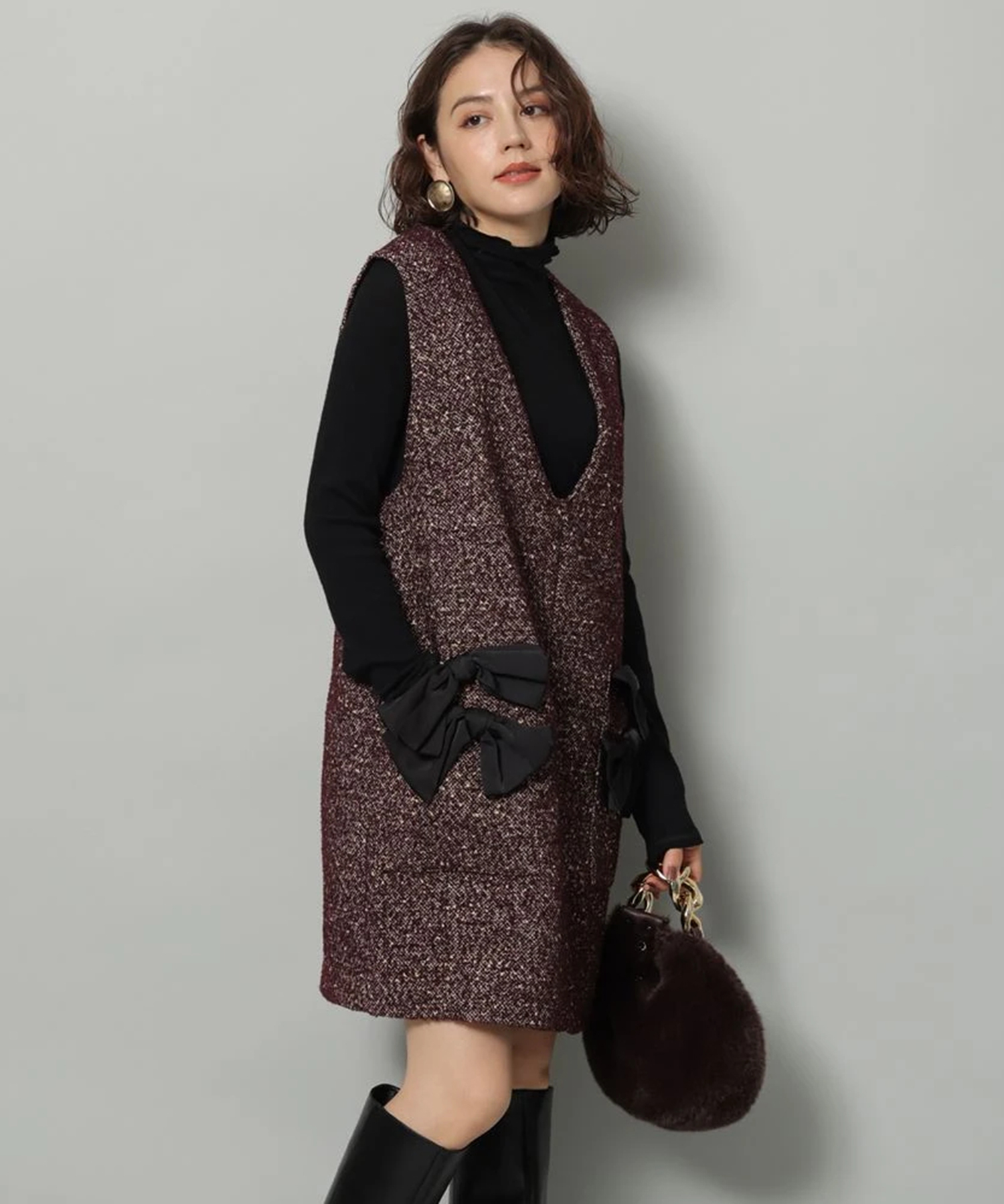 新品タグ付 Arpege story 大人リボンプルオーバー リボンジャンスカ | ワンピース | Arpege story（アルページュ