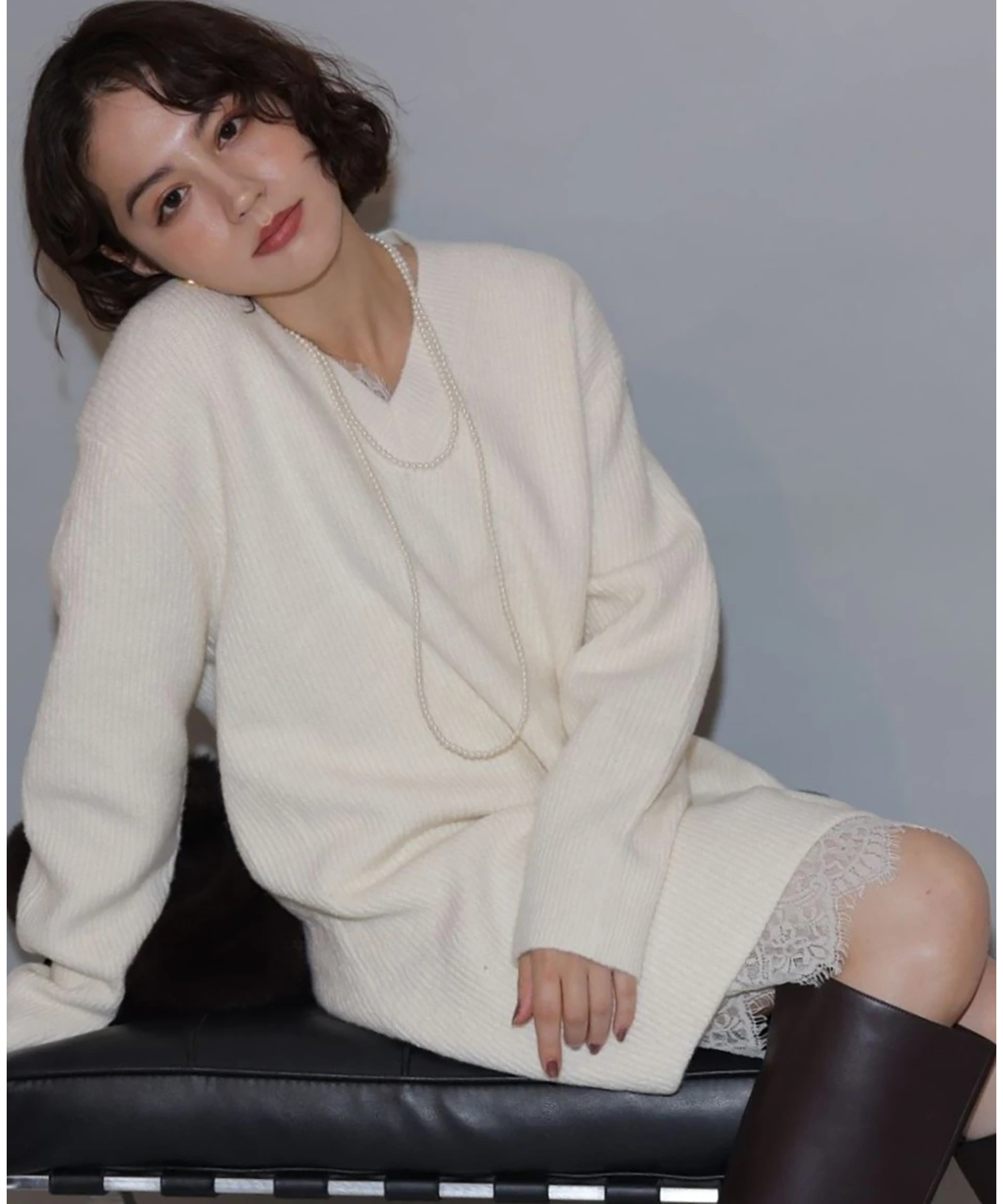 レースキャミワンピース×ニットワンピースSET | ワンピース | Arpege