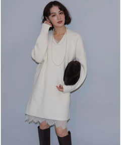 スタッフコーディネート】レースキャミワンピース×ニットワンピースSET