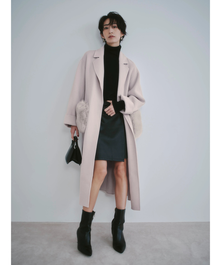 Arpege story ラップ風ミニスコート　黒　Mサイズ フェイクレザーラップミニスコート | スカート | Arpege story