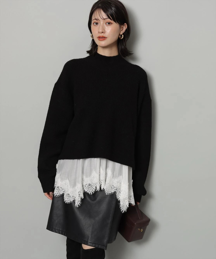 Arpege story ラップ風ミニスコート　黒　Mサイズ フェイクレザーラップミニスコート | スカート | Arpege story