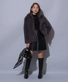 Arpege story(アルページュストーリー) |フェイクレザーラップミニスコート