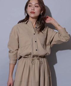スタッフコーディネート】ウール調ドロストシャツワンピース｜chigusa