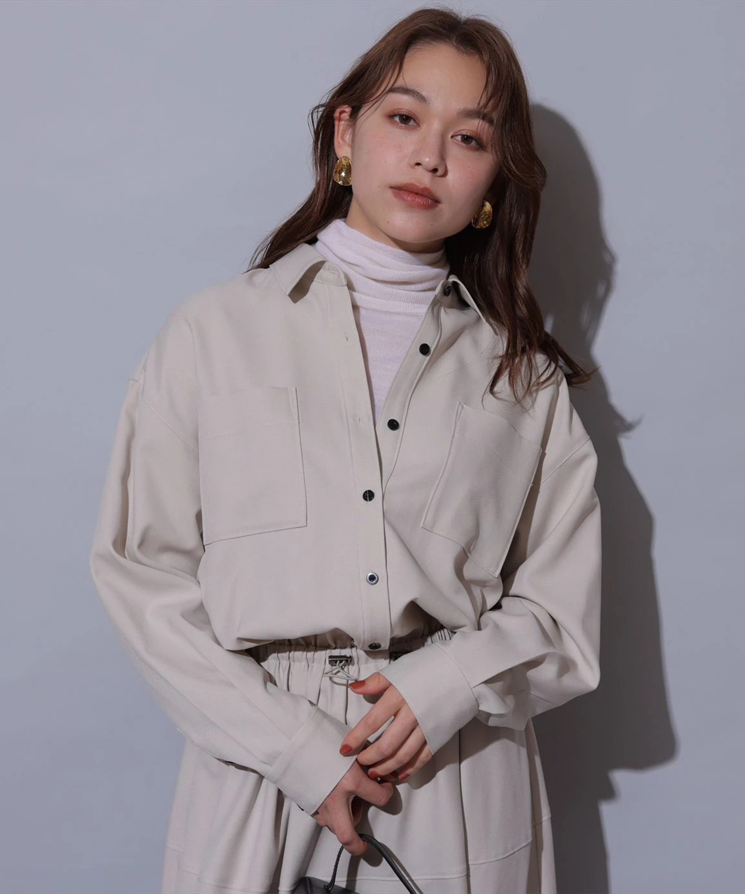 ルミネ横浜限定》ウール調ドロストシャツワンピース | ワンピース