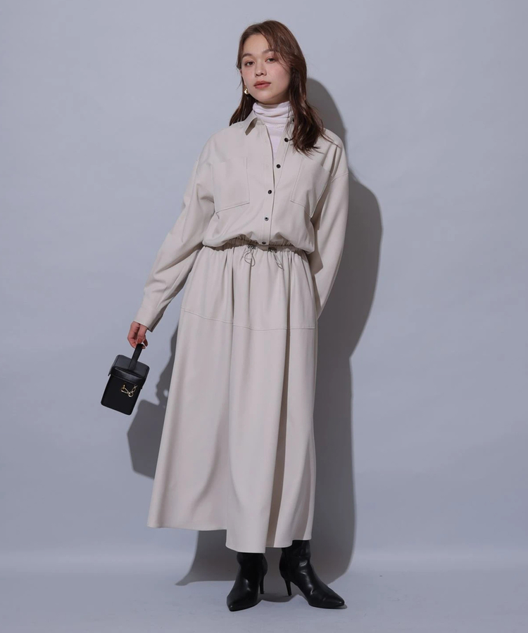 ルミネ横浜限定》ウール調ドロストシャツワンピース | ワンピース