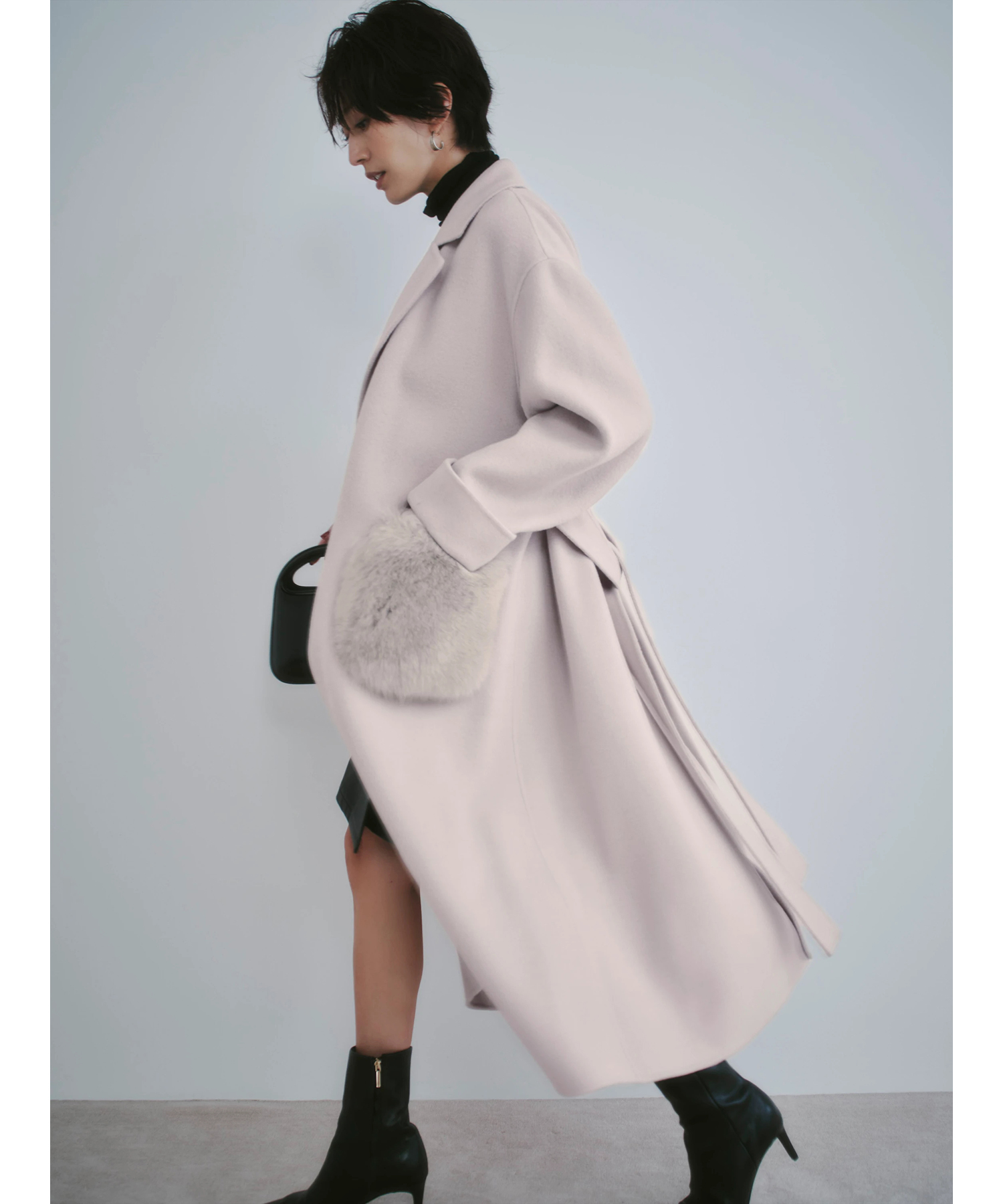 ファー付きリバーカラーコート | コート | Arpege story（アルページュ