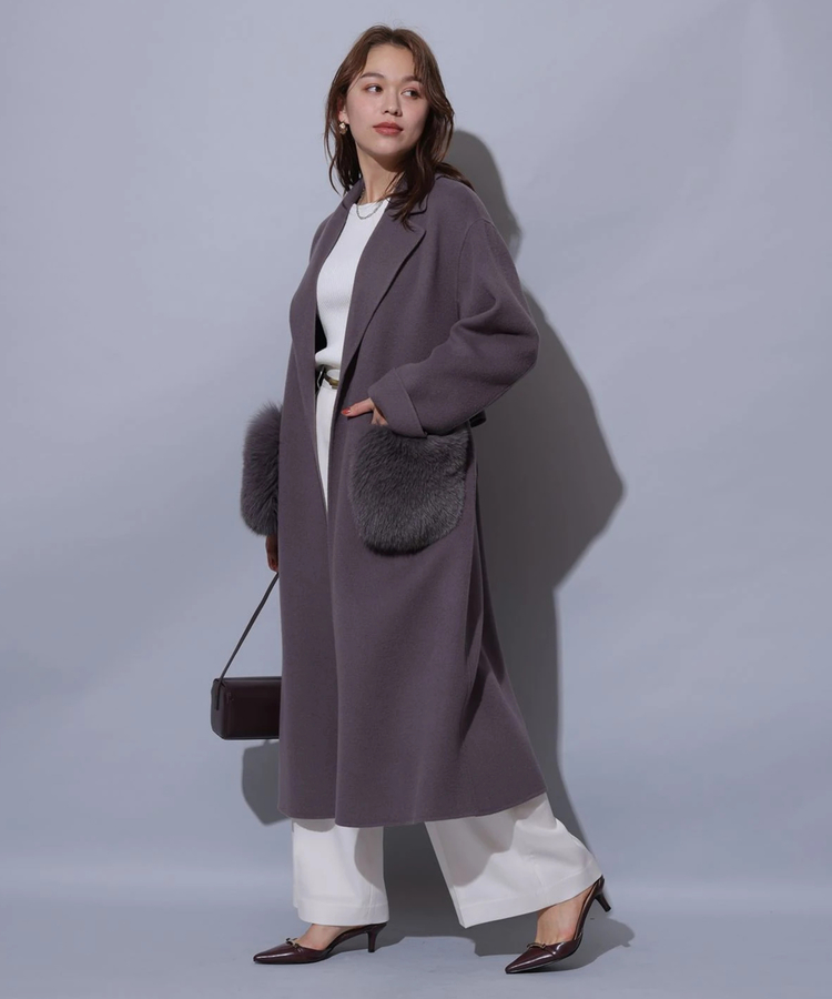 ファー付きリバーカラーコート | コート | Arpege story（アルページュ