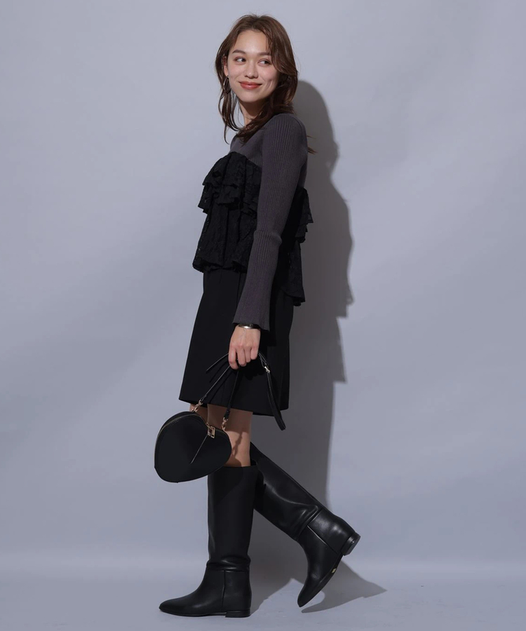Arpege story アルページュストーリー フリル羽織ブラウス フリルレースドッキングニット | ニット | Arpege story（アルページュ