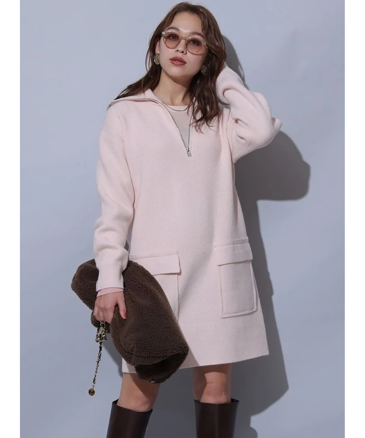 アルページュストーリー⭐︎ニットワンピースM ハーフジップミニニットワンピース | ワンピース | Arpege story