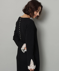 Arpege story(アルページュストーリー) |袖口レースニットワンピース