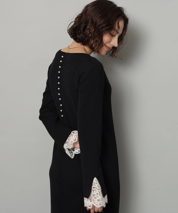 袖口レースニットワンピース | ワンピース | Arpege story