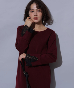 Arpege story(アルページュストーリー) |袖口レースニットワンピース