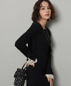 Arpege story(アルページュストーリー) |袖口レースニットワンピース