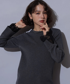 Arpege story(アルページュストーリー) |袖口レースニットワンピース