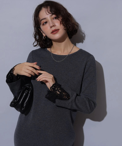 Arpege story(アルページュストーリー) |袖口レースニットワンピース