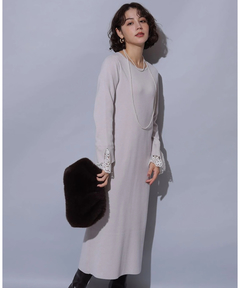 Arpege story(アルページュストーリー) |袖口レースニットワンピース