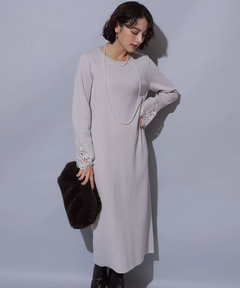 Arpege story(アルページュストーリー) |袖口レースニットワンピース