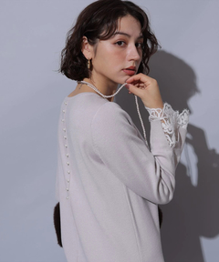 Arpege story(アルページュストーリー) |袖口レースニットワンピース