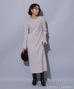 Arpege story(アルページュストーリー) |袖口レースニットワンピース