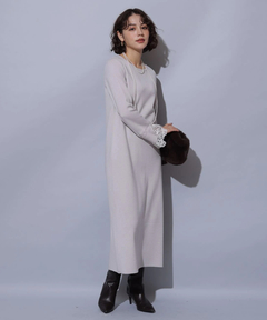 Arpege story(アルページュストーリー) |袖口レースニットワンピース