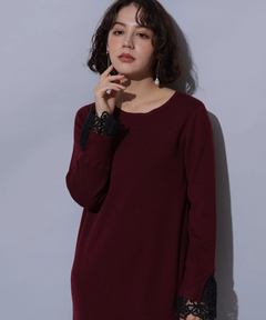 Arpege story(アルページュストーリー) |袖口レースニットワンピース