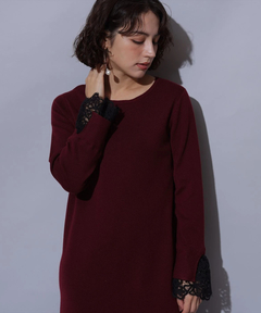 Arpege story(アルページュストーリー) |袖口レースニットワンピース