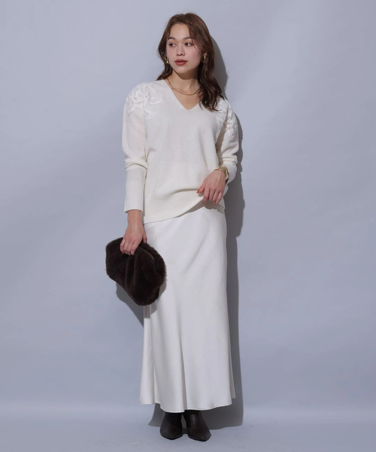 ショルダーレースVネックニット | ニット | Arpege story