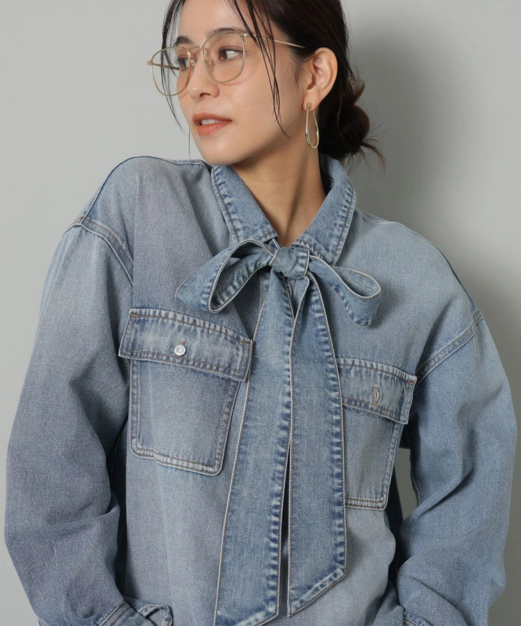 タイ付きテンセルショートデニムシャツ | シャツ・ブラウス | Arpege