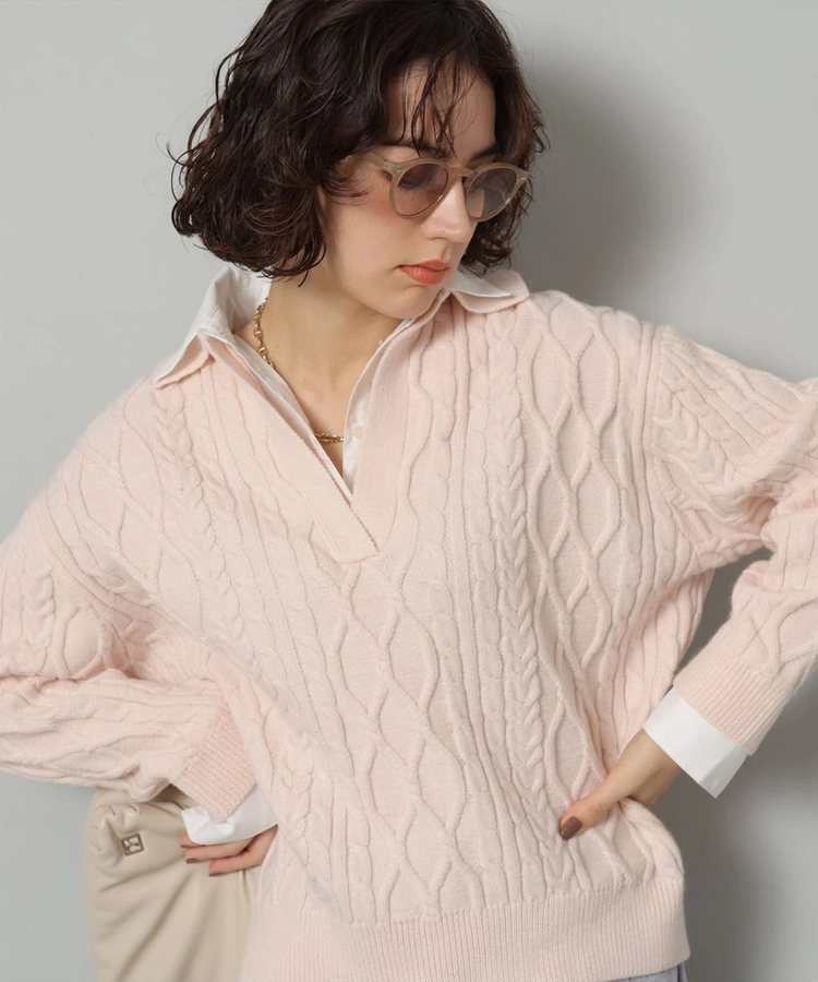 シャツドッキングケーブルニット | ニット | Arpege story