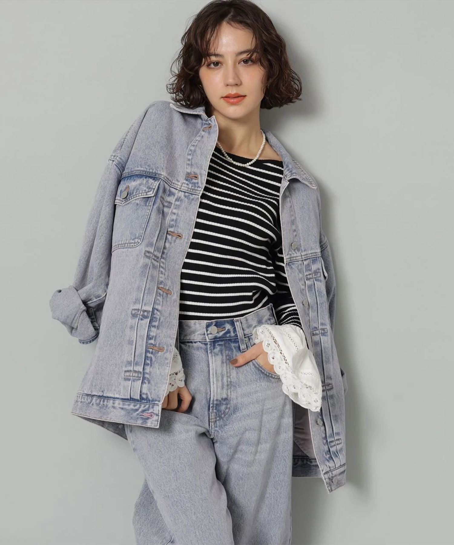 Arpege story BIG Gジャン ライトブルー M 完売品 タグあり Arpege story BIG Gジャン ライトブルー M 完売品 タグあり BIG G