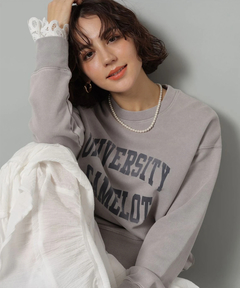 Arpege story(アルページュストーリー) |袖レースフロッキーロゴスウェット